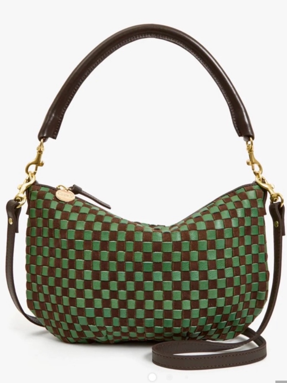 Clare V chocolate and pine woven petit moyen BNWT